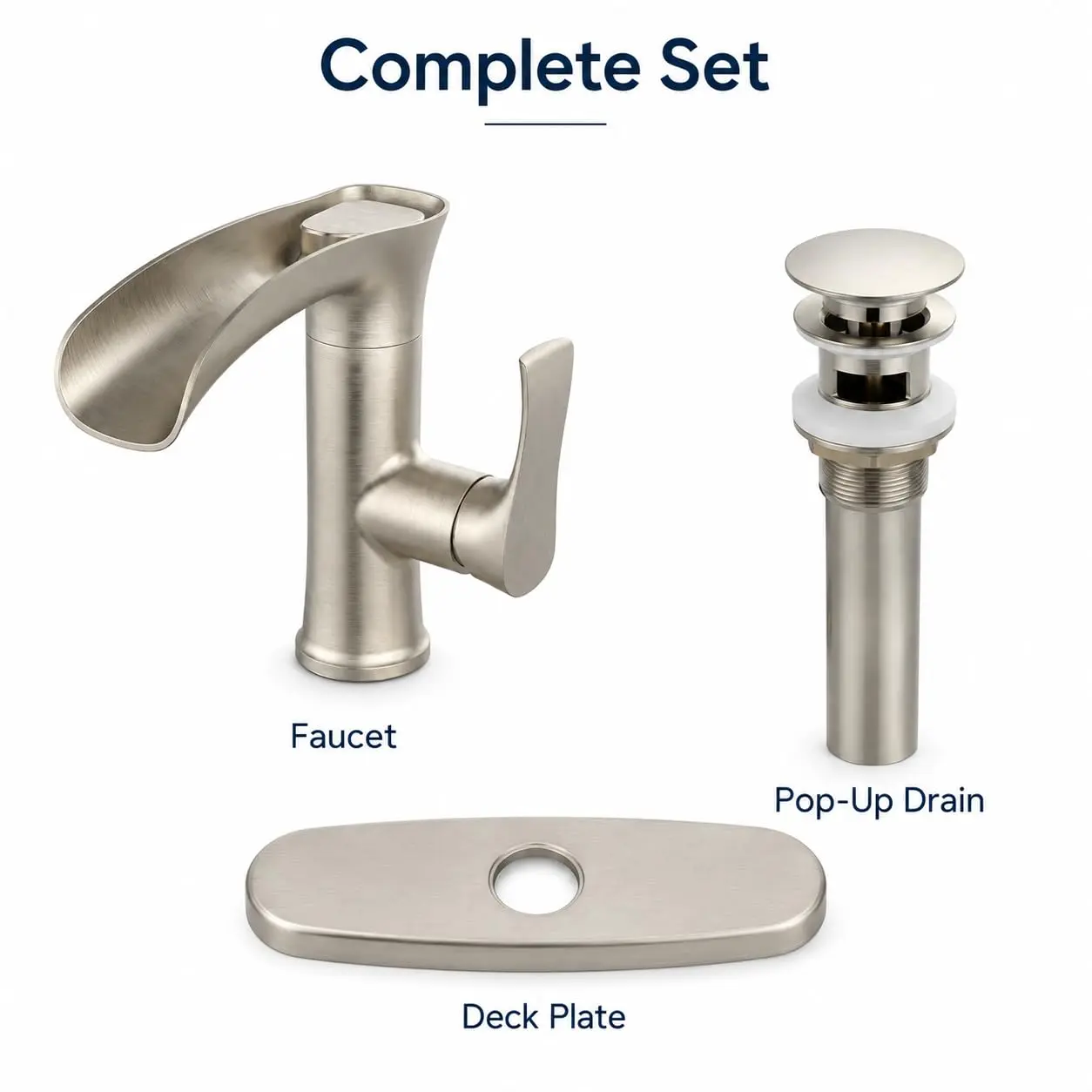 Single handle , with base plate, brushed