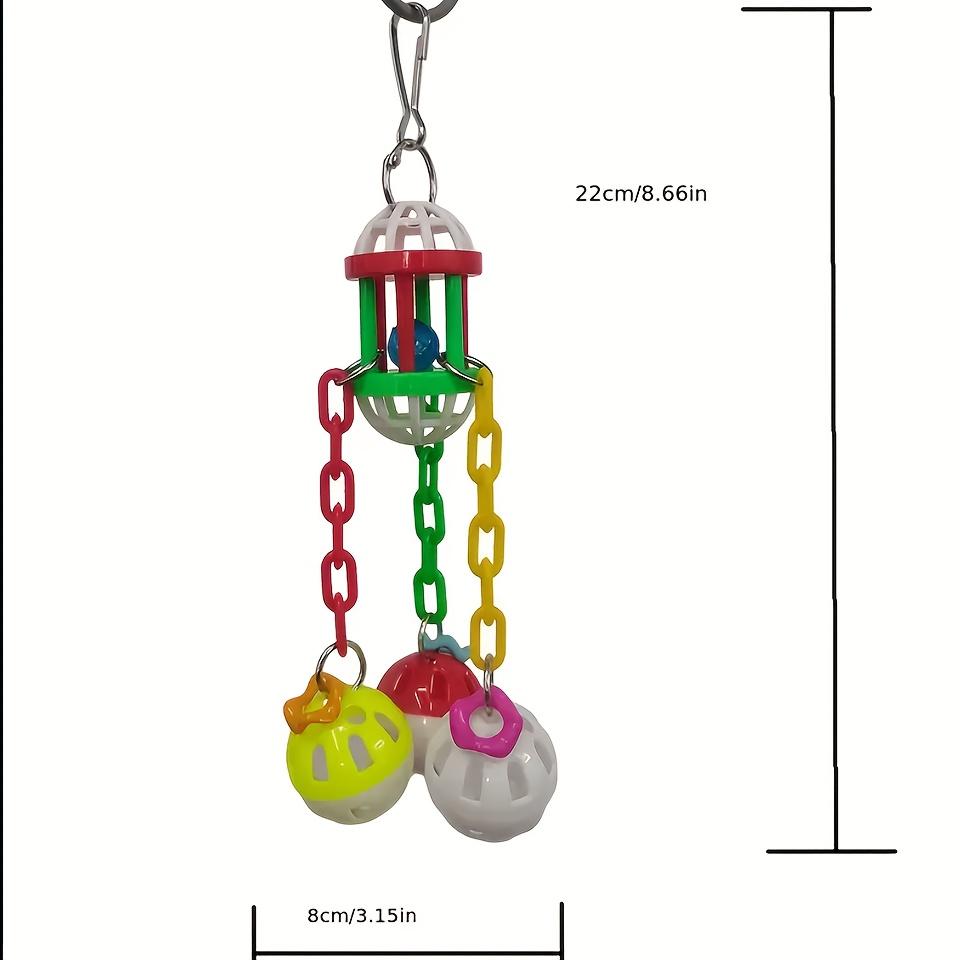 Parrot toy bird supplies: bell ball chain chewing toy, available in various colors, relieves boredom, combats depression, makes sounds, and serves as a chewing and beak-grinding toy