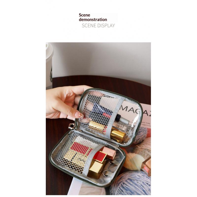 Small Clear Makeup Bag for Purse Travel Cosmetic Case Transparent Toiletry Bag with Zipper, Portable Make Up Organizer Traveling Compact Car Bag for Essentials