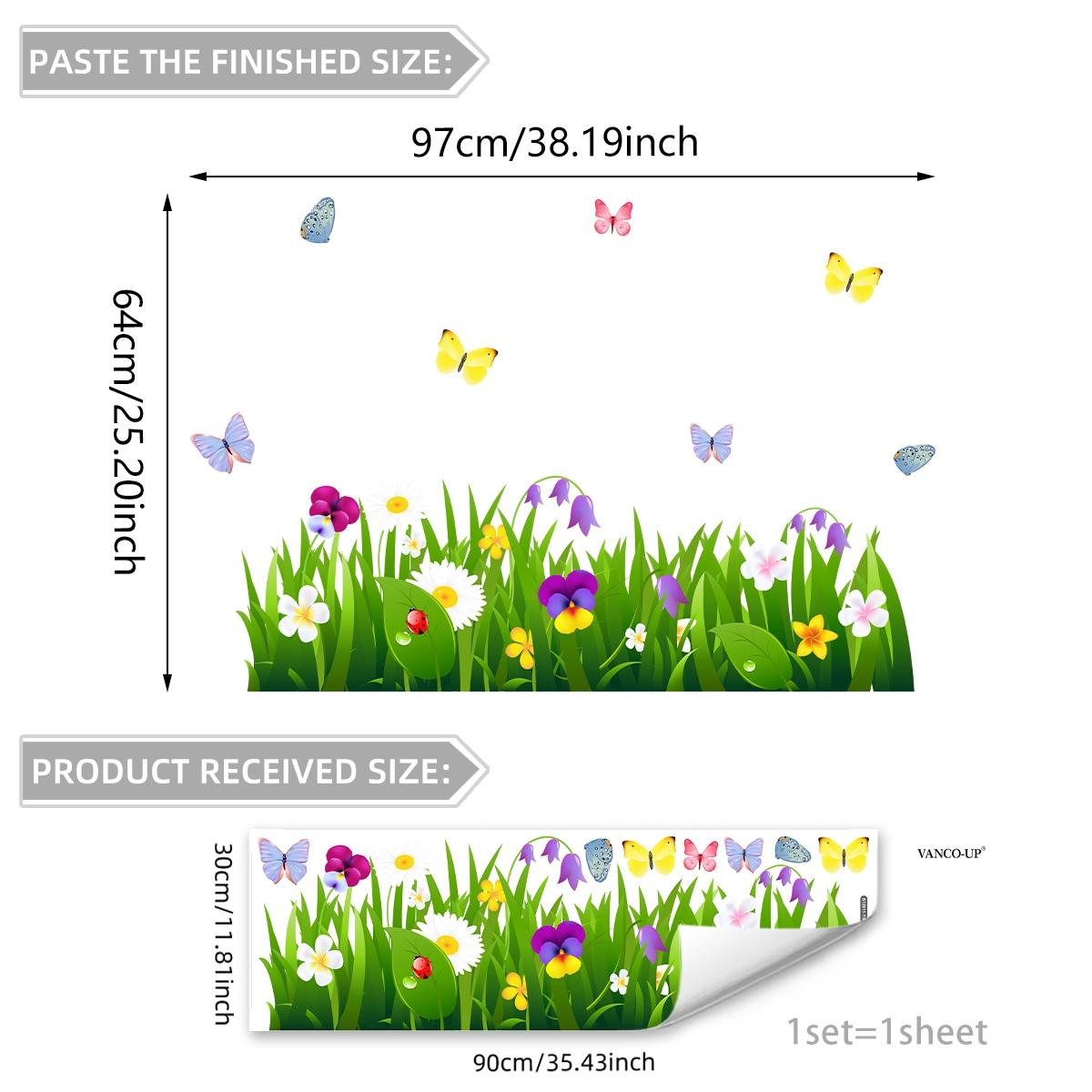 A hand-painted plant, grass, flower, and butterfly baseboard wall sticker for home decoration and beautification, self-adhesive B12011-YX