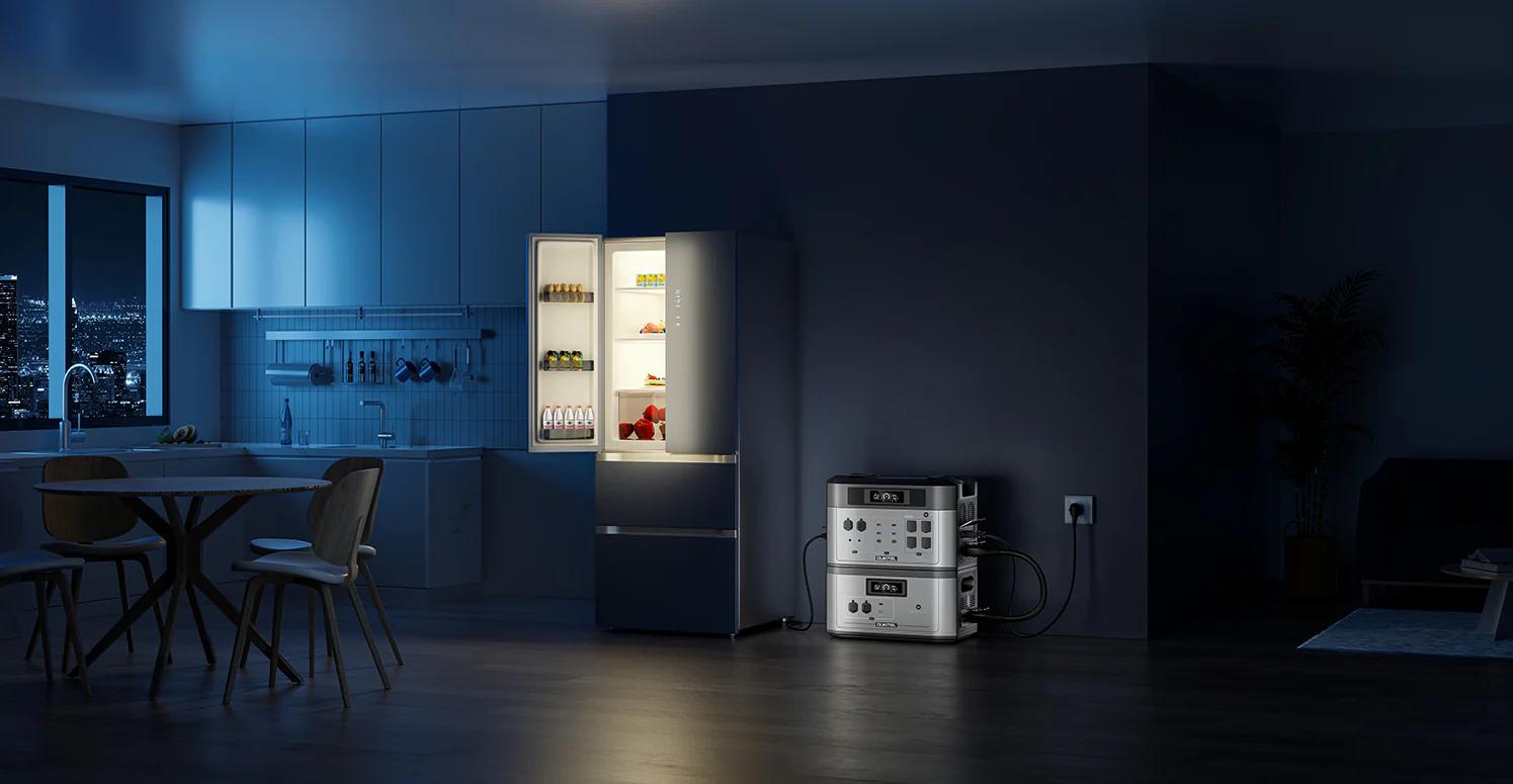 OUKITEL BP2000 2048Wh Bi-directional Battery Generator for Home Power Outage Outdoor Camping RV LiFePO4 Battery Backup Power 16KWh Expandable Capacity 2200W Output