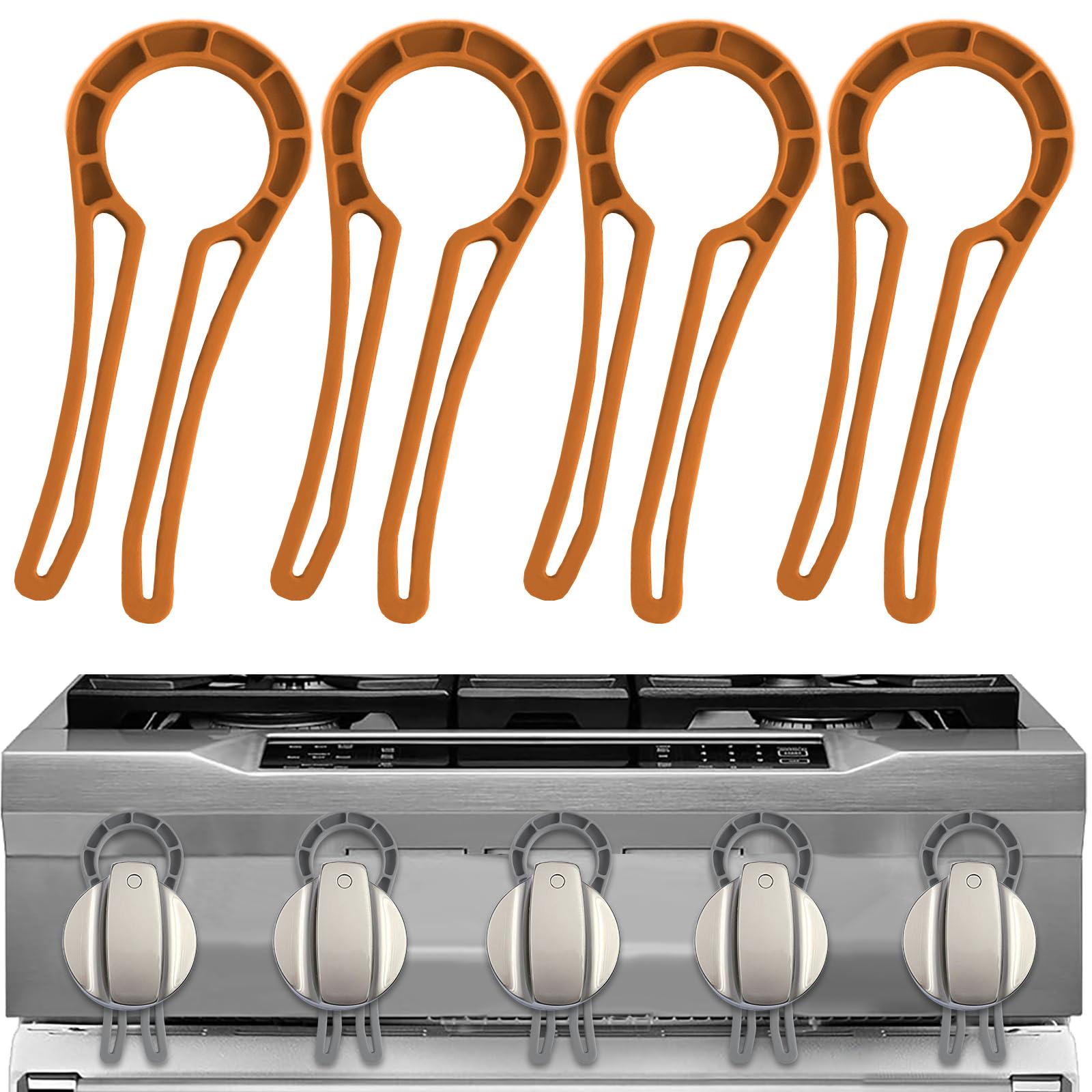 4-Pack Gas Stove Knob Safety Lock Set, Multi-Color Options, Fits Gaps 4mm to 11mm, Kitchen Security Device, All Seasons Use