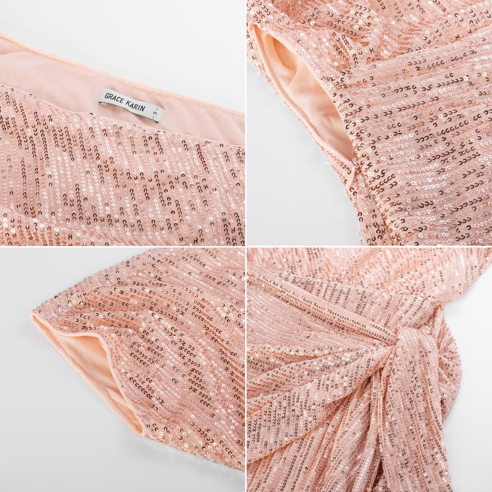 GRACE KARIN Cocktail Dresses for Evening Party One Shoulder Ruched Sequin Dresses GRACE KARIN Cocktail Dresses for Evening Party One Shoulder Ruched Sequin Dresses