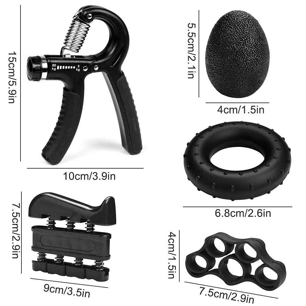 Hand Gripper Strengthener Trainer Kits- 5 Pack Exercisers for Strength Squeezers Handgrip Grips Training Adjustable Grip Strengthener Forearm Hand Gripper Strengthener Trainer Kits- 5 Pack Exercisers for Strength Squeezers Handgrip Grips Training Adjustable Grip Strengthener Forearm