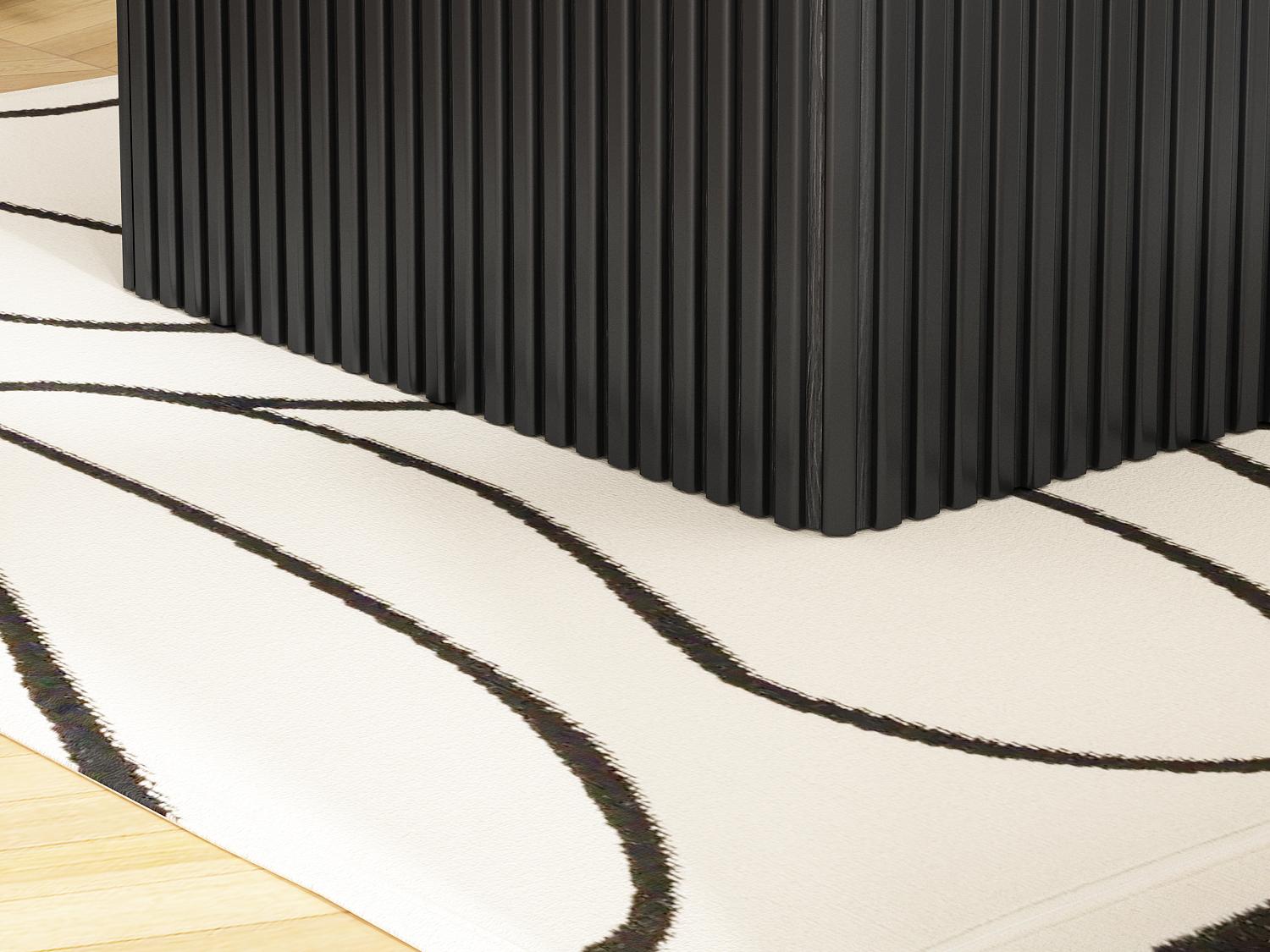 PieDle Furniture Large Wooden Coffee Table with Storage,Mid Century Modern Style with Fluted Design,Low Coffee Table for Living Room