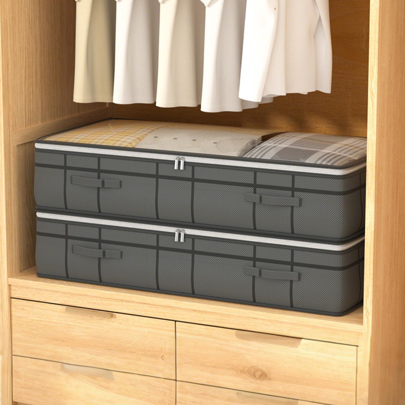 Under Bed Clothes Storage Bag, Quilt Storage Box, Bedroom Organizer, Visible Window with Handle, Waterproof Dustproof Large Capacity