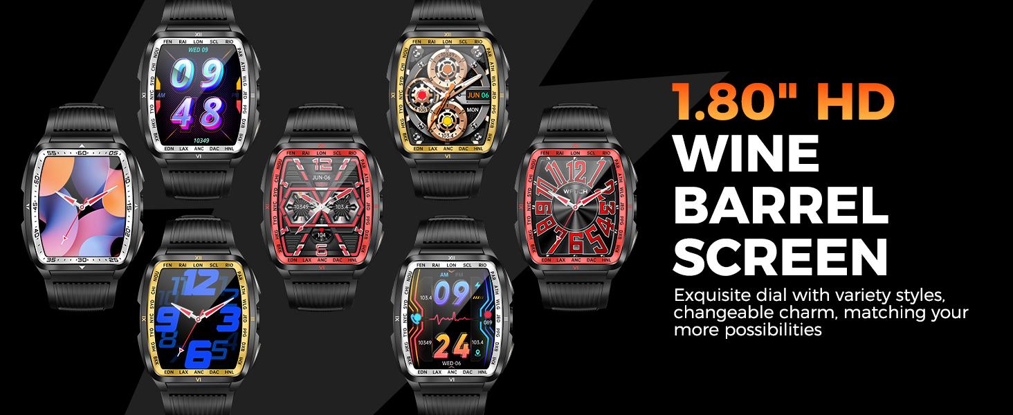 Smartwatch with LED/ UV Flashlight 5ATM Waterproof Smart Watches with Wireless Calling 100+ Sports Modes Diving Watch Multifunctional Digital Watch Gifts for Men