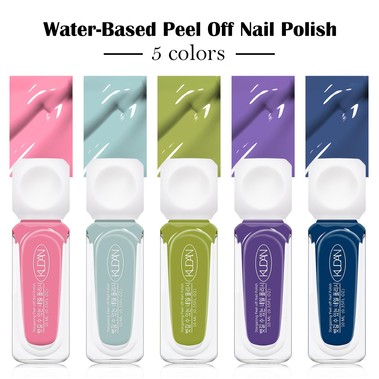 Quick Drying Nail Polish Set, 5Count/Set New Trendy Nail Polish Varnish, Alcohol-free|Odorless|No-bake|Water-Based|Peel-off|Easy-to-Apply|Multicolor, Suitable for Daily Nails & Festival Nails,Nail Art Supplies for Women & Girls, Nail Manicure