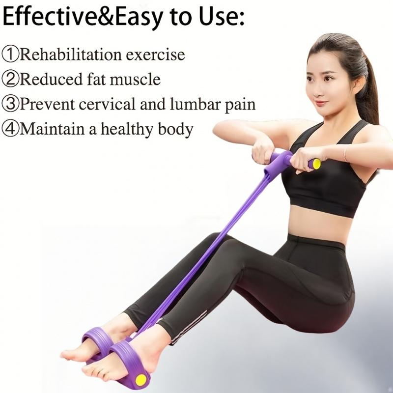 1PC Upgraded 6-Tube Resistance Band, Heavy Duty Pull Rope with Comfort Grip, Purple Exercise Band for Home Gym, Strength Training & Fitness Workout Equipment