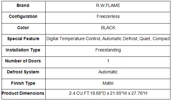 Mini Fridge  Beverage Refrigerator Cooler,2.4Cu.Ft  LED Light and Quite Operation, Wine Fridge with Digital Temperature Display and Adjustable Removable Shelves for Beer Soda Wine