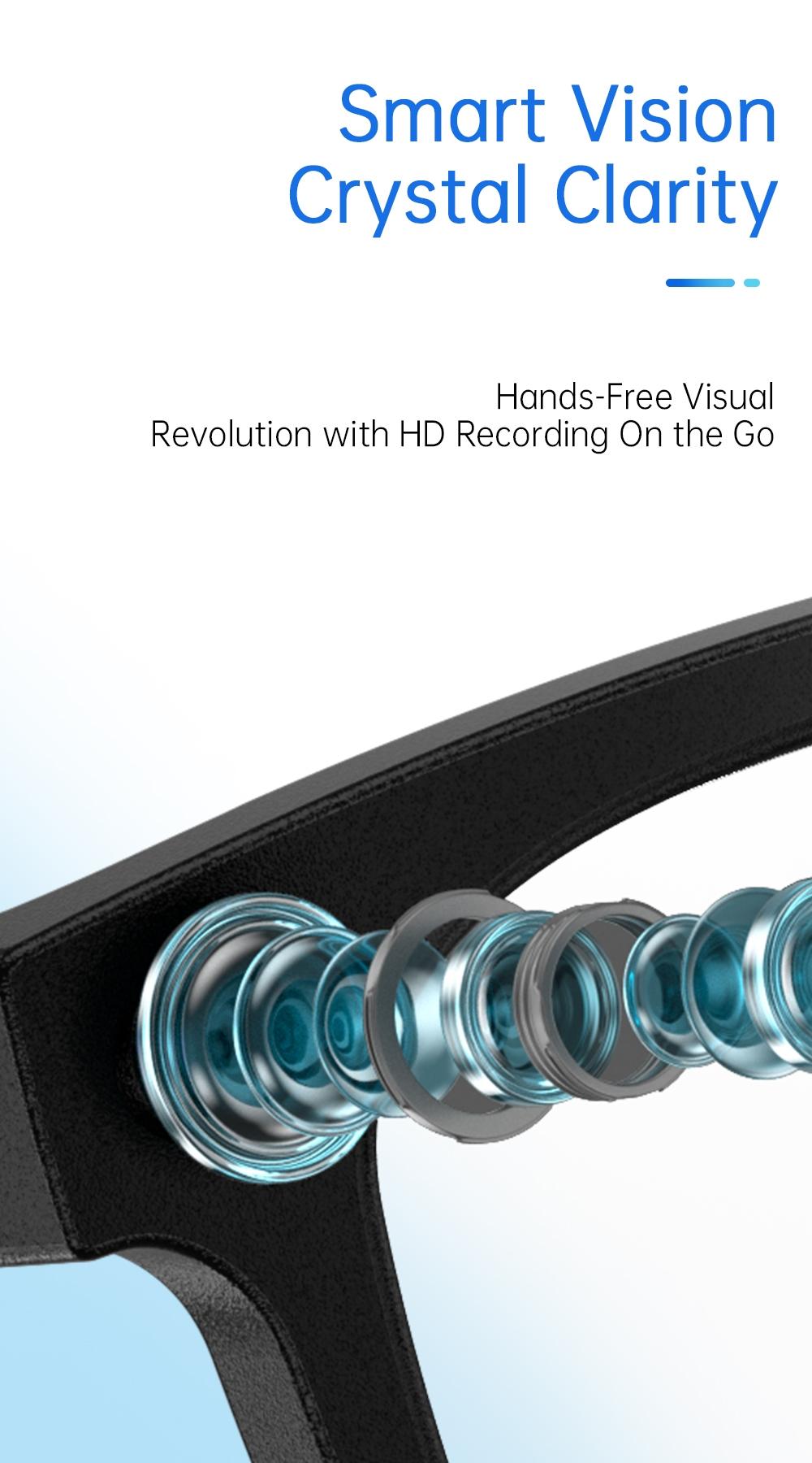 2026 New Smart Glasses Aimb S2 Max, HD Camera, Ai Translation, Video Recording, Bluetooth-compatible Music, Blue Light Blocking, Unisex Daily Wear, Multifunctional Smart Glasses