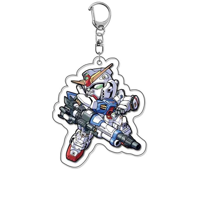 Creative Anime Game Peripheral Gundam Acrylic Keychain Cartoon Figures Backpack Pendant Keyring Trendy Jewelry Gift