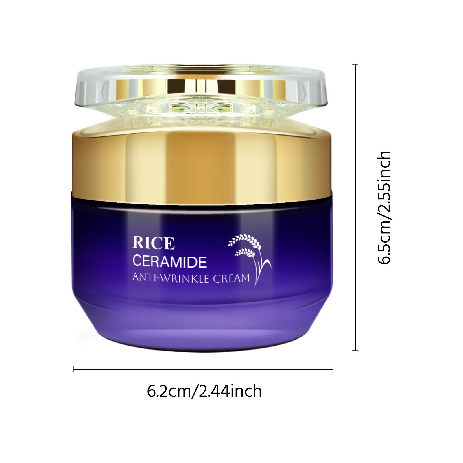 50g Rice Ceramide Anti-Wrinkle Cream, Skincare, Hydrating Ingredients, Tightening, Lightweight, Suitable for All Skin Types