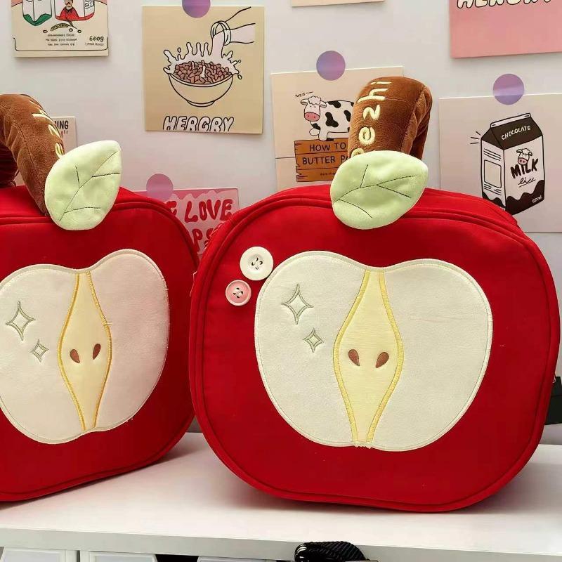 Half Apple Camera Storage Bag, Korean Style Cute Makeup Bag, Travel Portable Polaroid Organizer, Stylish and Functional Accessories