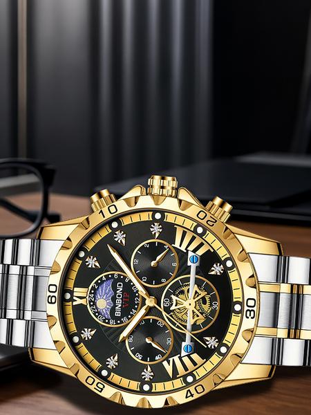 A genuine men's business student luminous waterproof flywheel high-end quartz watch Analog Quartz Watch