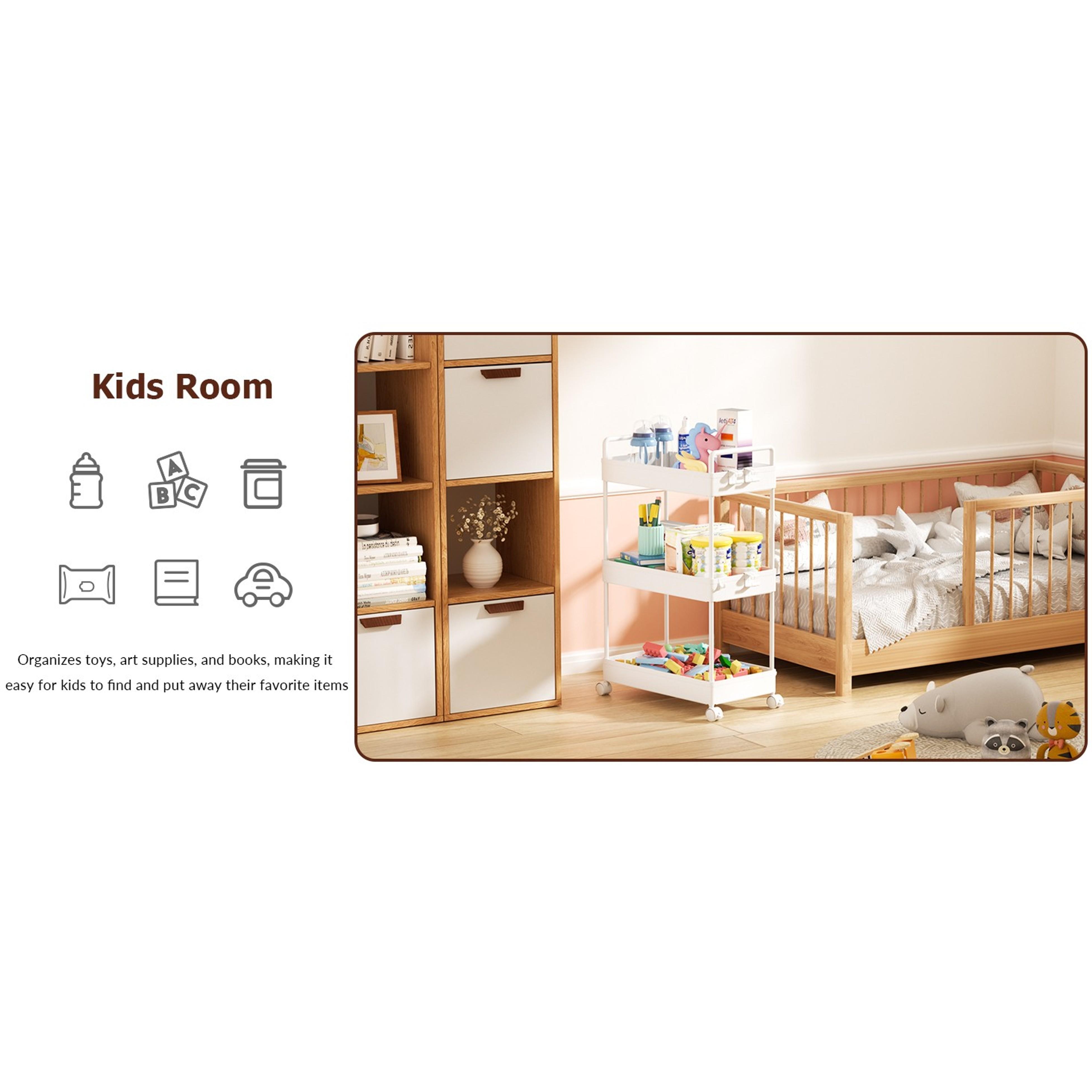 3-Tier Slim Rolling Storage Cart with Wheels, White Utility Organizer for Bathroom, Laundry, Kitchen, Bedside & Dorm, Fits Art, Craft, Snack, Makeup, Nail, Diaper & Postpartum Baby SuppliesGift 3-Tier Slim Rolling Storage Cart with Wheels, White Utility Organizer for Bathroom, Laundry, Kitchen, Bedside & Dorm, Fits Art, Craft, Snack, Makeup, Nail, Diaper & Postpartum Baby SuppliesGift