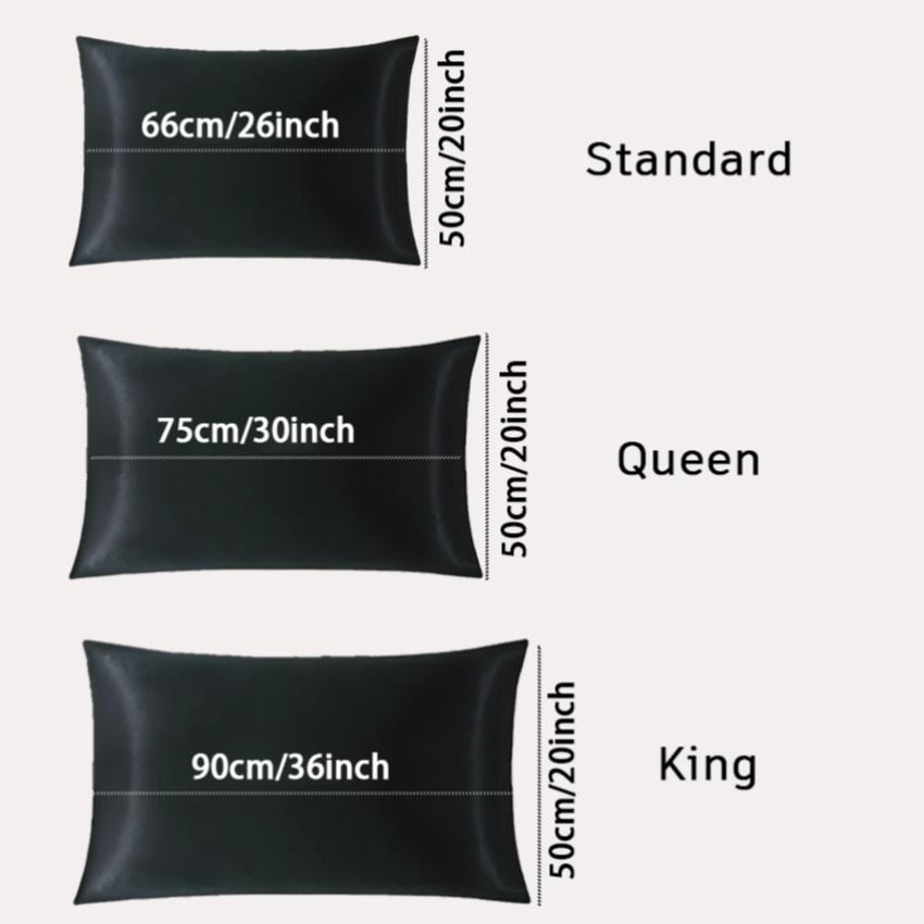 2-Piece Set of Solid Black Satin Pillowcases, Skin-Friendly and Breathable Pillowcases (Unfilled), Soft and Comfortable Home, Bedroom, and Dorm Bedding Accessories, Cool and Smooth to the Touch, Keep Your Bedroom Cool, Bedroom Decor, Silky Satin Bedding