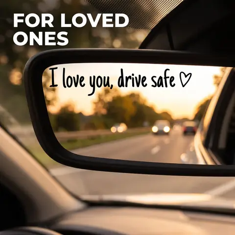 Vinyl Decal for Car,4 Counts Set I Love You Drive Safe Car Mirror Decal,Car Rearview Mirror Sticker,Universal Car Accessory,Car Stickers,Car Decals,Vehicle Exterior Decoration,Car Decorative Sticker,Car Decorations,Automotive Decals