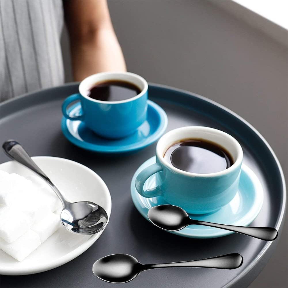 Demitasse Espresso Spoons, Mini Coffee Spoon, 5.5 Inches Stainless Steel Small Spoons for Dessert, Set of 6()