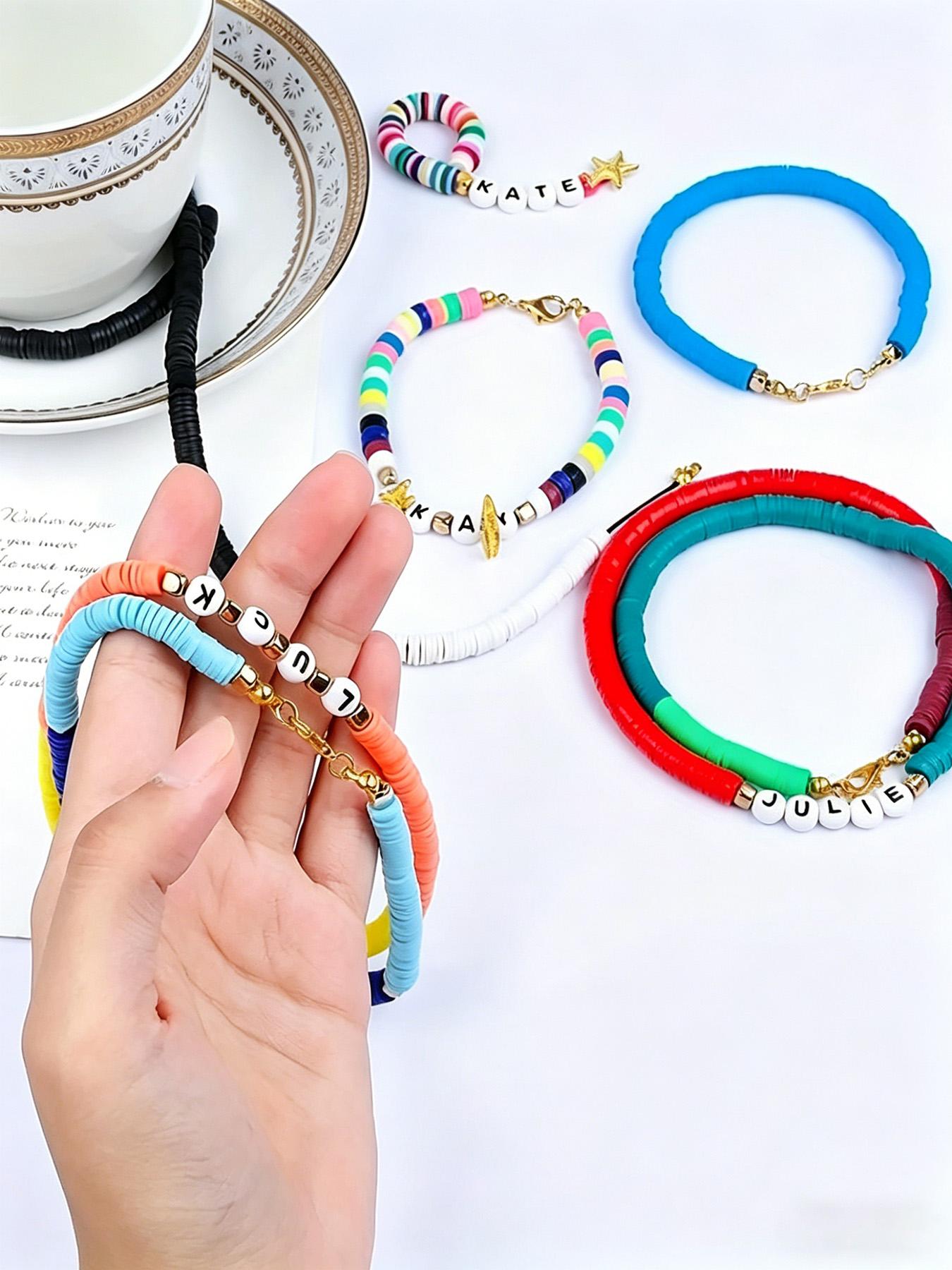 3450pcs Soft Clay DIY Jewelry Making Kit, Ideal for Bracelets, Necklaces, Keychains, Craft Accessories, Fashion Gifts