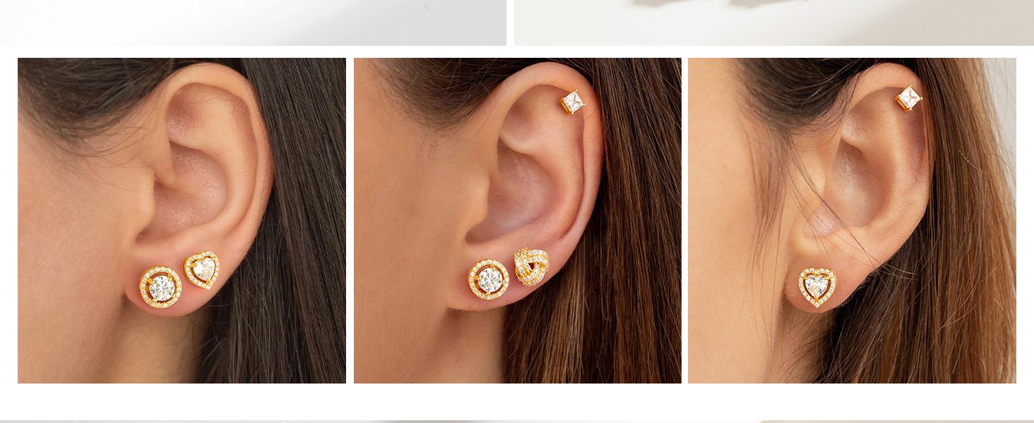 6 Pairs Stud Earrings Set Hypoallergenic 925 Sterling Silver Post Stud Earrings Set for Women - 14k Gold Plated Silver Flat Back Studs Cubic Zirconia Earrings for Women Dainty Nickel Free Earring for Sensitive Ears 6 Pairs Stud Earrings Set Hypoallergenic 925 Sterling Silver Post Stud Earrings Set for Women - 14k Gold Plated Silver Flat Back Studs Cubic Zirconia Earrings for Women Dainty Nickel Free Earring for Sensitive Ears