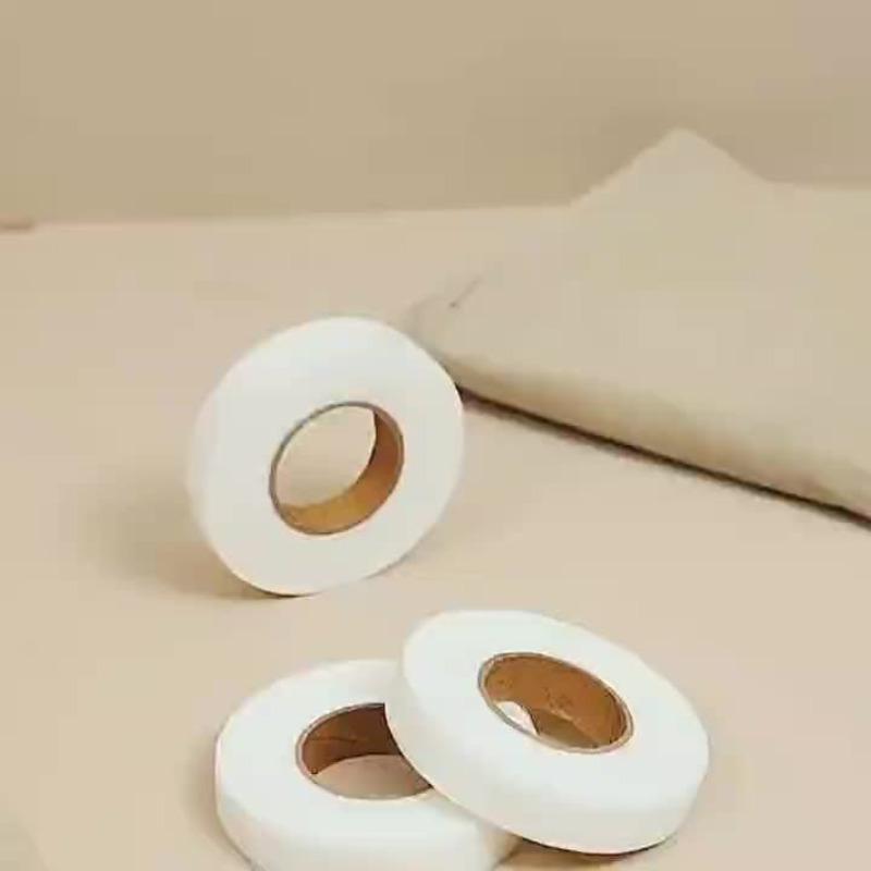 1 Roll 50m Iron-On Hemming Tape, Double-Sided Fusible Interfacing, Heat Fabric Fusible Bonding Web, Adhesive Cloth Tape, Perfect for Crafting & Sewing