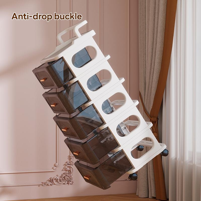 Transparent Drawer Storage Cabinet, 35cm*25cm/45cm*29cm, Multi-Layer Plastic Organizer, Mobile with Wheels, Space-Saving, Durable Design