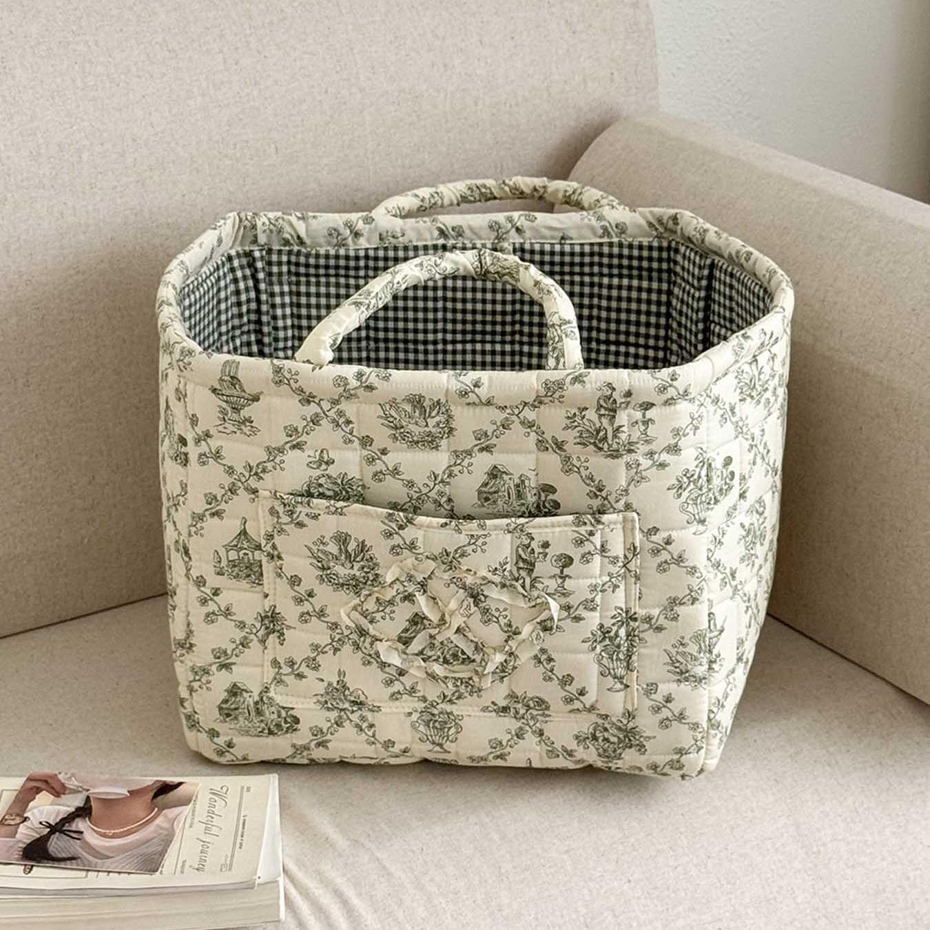 Versatile Car Storage Basket – Durable & Space-Saving Organizer for Car, Home, and On-the-Go | Perfect Valentine's Day Gifts & Basket | Use as Picnic Bag, Mom Bag, Toybox, or for Clothes & Books | Collapsible Handle Reusable Grocery Shopping Bags