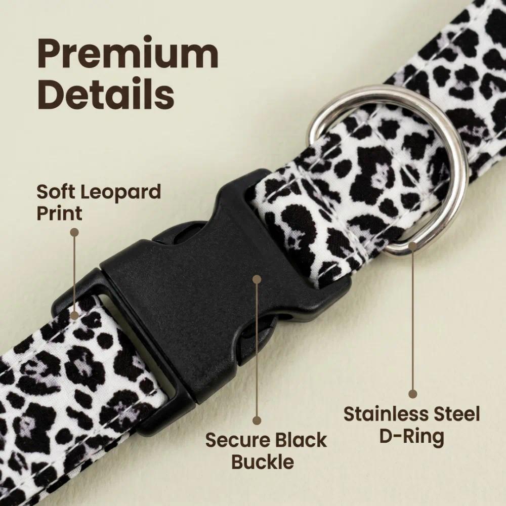 Fashion Leopard Print Cat Collar Breakaway Safety Kitten Dog Necklace Adjustable Soft Pet Collar for Cats Medium Large Dogs