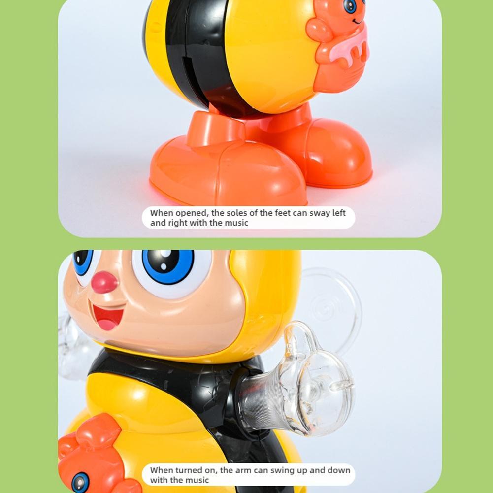 11cm Singing And Dancing Cartoon Bee Electric Light Cute Bee Children's Early Education Toys Make Sounds Family Interactive Toys