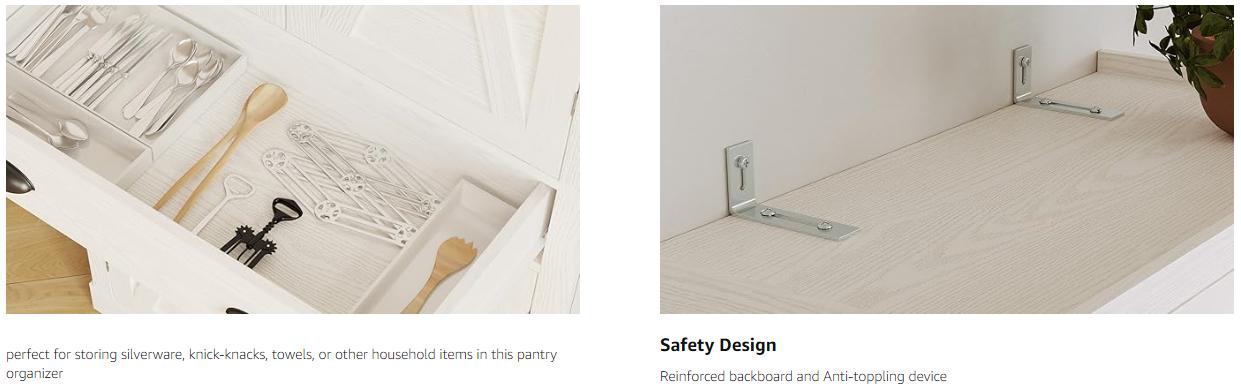 IRONCK Kitchen Pantry Storage Cabinet 72.6" H, with Barn Doors, Drawer, 4 Adjustable Shelves, Freestanding Cupboard for Dining Room Living Room, Laundry