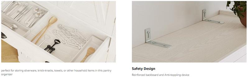 IRONCK Kitchen Pantry Storage Cabinet 72.6" H, with Barn Doors, Drawer, 4 Adjustable Shelves, Freestanding Cupboard for Dining Room Living Room, Laundry