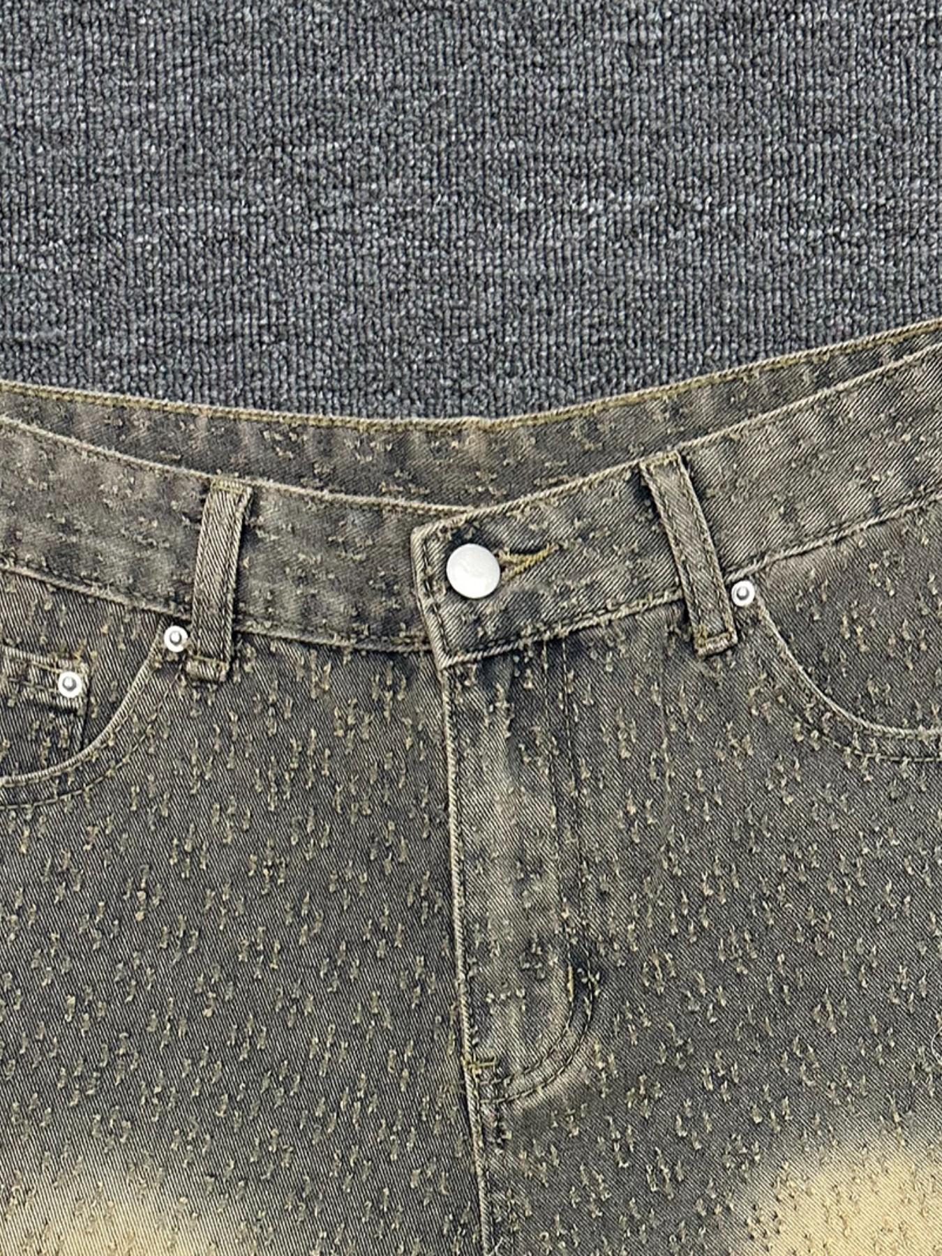 Men's Vintage Wash Loose Jeans Shorts, Oversized Wide Leg Skateboard Pants, Y2K Aesthetic Distressed Denim, Summer Casual Wear, Classic