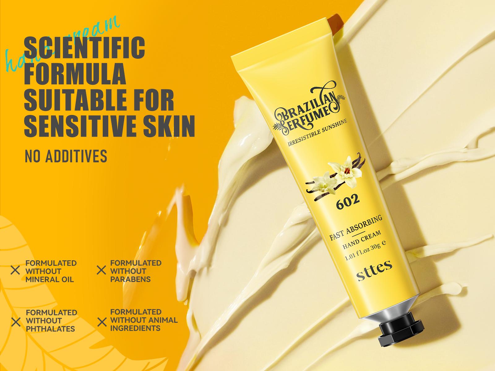 Sttes Fragrance Hand Cream 602#608#701# (3.17 fl.oz / 90g) – Gourmet Fragrance (Caramel Vanilla + Dragon Fruit + Roasted Nuts) Mineral Oil Free | Sttes Fragrance Hand Cream 602#608#701# (3.17 fl.oz / 90g) – Gourmet Fragrance (Caramel Vanilla + Dragon Fruit + Roasted Nuts) Mineral Oil Free |