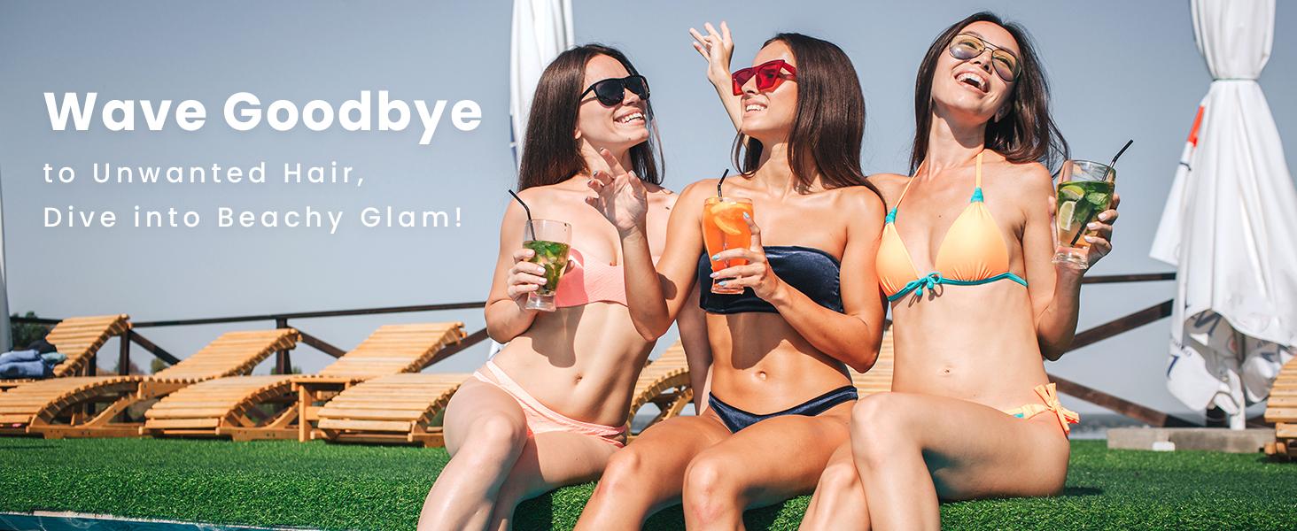 Sunvivi Waxing Kit Brazilian Wax Warmer for Hair Removal with 5 Bag Hard Wax Beads Digital Display Wax Melt Warmer Kit for Women Men Full Body