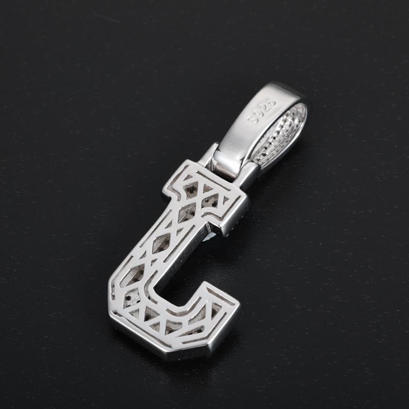 【P351 livestream】UCCIYO 925 Sterling Silver Synthetic Moissanite A-Z 26 Alphabet Pendant Necklace for Men and Women Hip Hop Exquisite Jewelry Gift