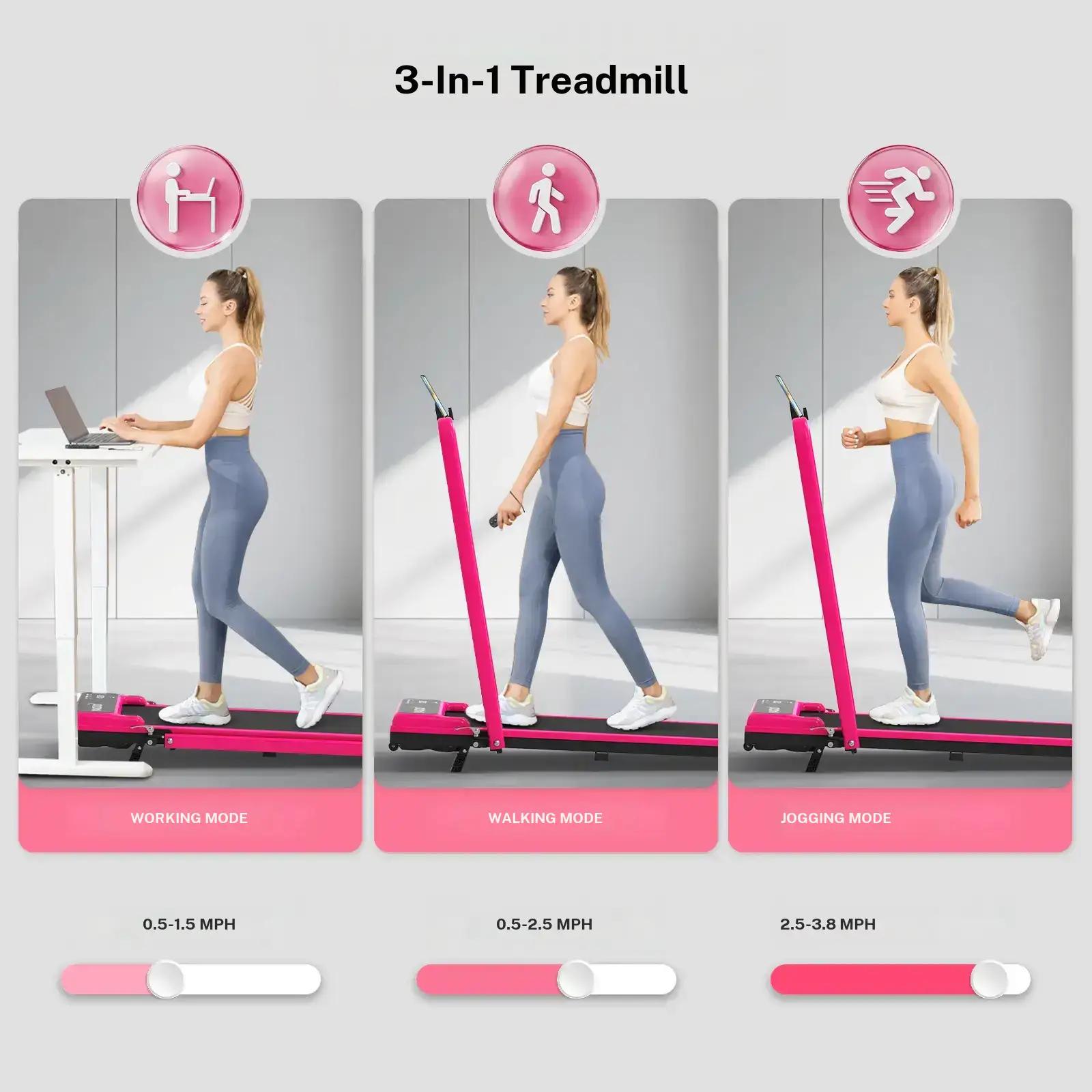 【Summervibes】  YAGUD Foldable Adjustable Incline Treadmill, Low Noise Motor Walking Pad, 265lbs Weight Capacity, Remote Control & Wheels for Easy mobility,  Dual Shock Absorption System Home Gym Equipment, Home Workout Equipment