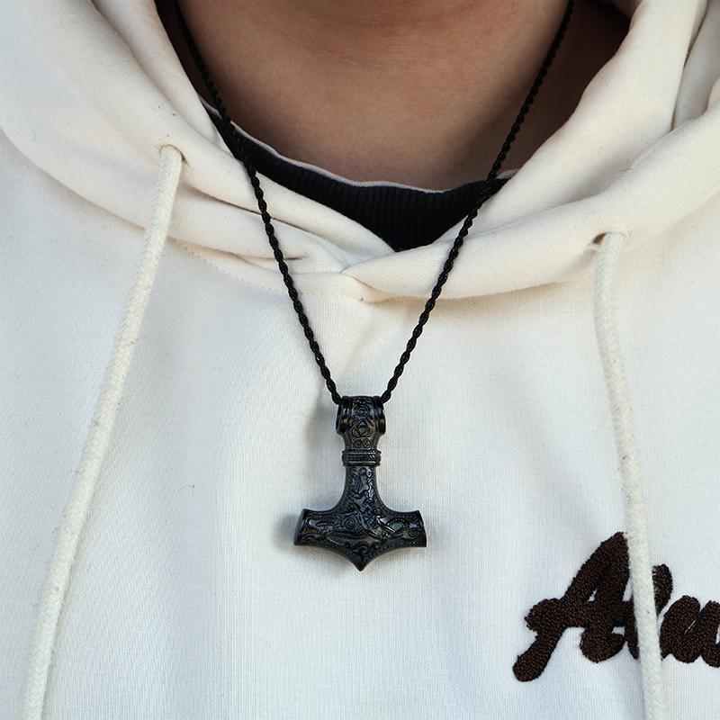 GTHIC Nordic Thor’s Hammer Stainless Steel Pendant for Wedding Engagement Birthday Gift Durability