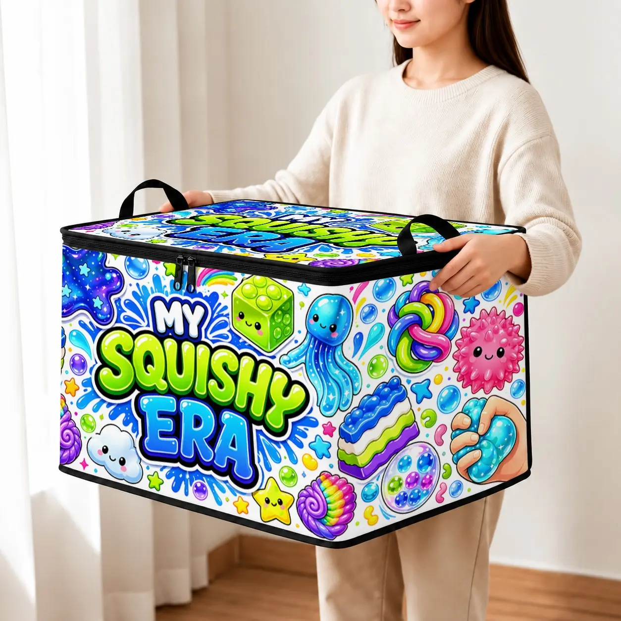 Colorful Squishy Era Bubble Storage Box Organizer Container, Perfect for Organizing Toys and Accessories, Durable and Fun Design, Ideal Gift for Kids