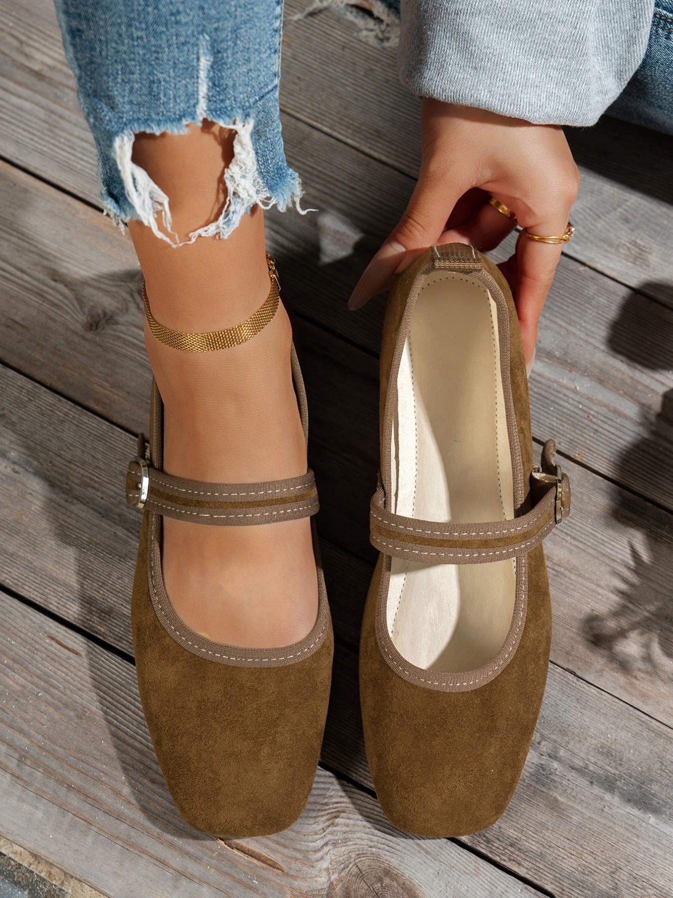 Women's Vintage Square Toe Mary Jane Shoes, Comfortable Low Heel Single Shoe, Fashion Commuter Women's Shoes, All Seasons