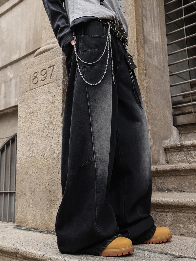 Men's Vintage Knife Jeans, Long Patchwork Y2K Street Style, Perfect Gift for Boyfriend and Husband, All Seasons