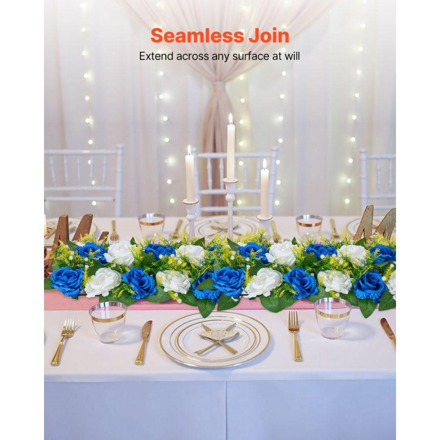 VEVOR Flower Ball Arrangement Bouquet 10 PCS, 19.6x 8.6 Inch Artificial Flower Balls Wedding Table Centerpieces, Faux Rose Arrangements for Wedding Centerpiece Home Decoration, Blue and White Roses