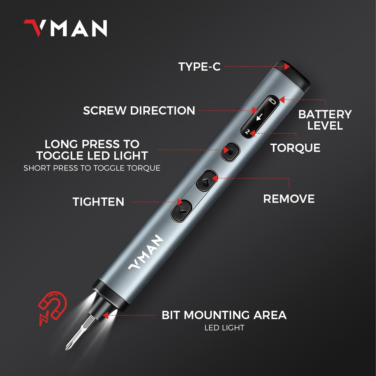 78-In-1 Electric Screwdriver Set, Rechargeable 3.7v Lithium Battery, 5 Torque Settings (0.1-0.5nm), 4 LED Lighting, 2-Hour Runtime