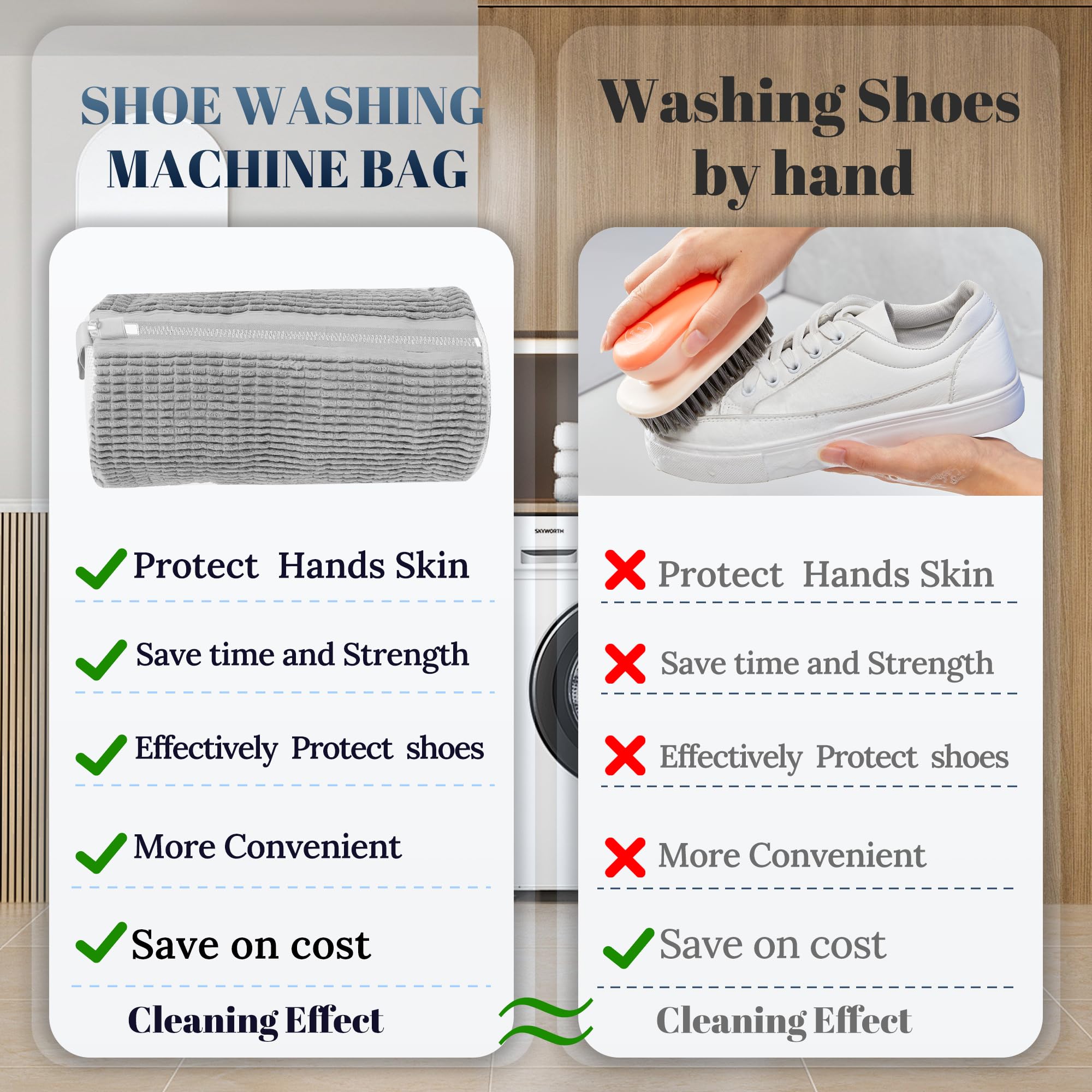 Washing machine and dryer laundry shoe bag, washing machine shoe bag, 1 reusable washing machine shoe bag, suitable for most shoe types