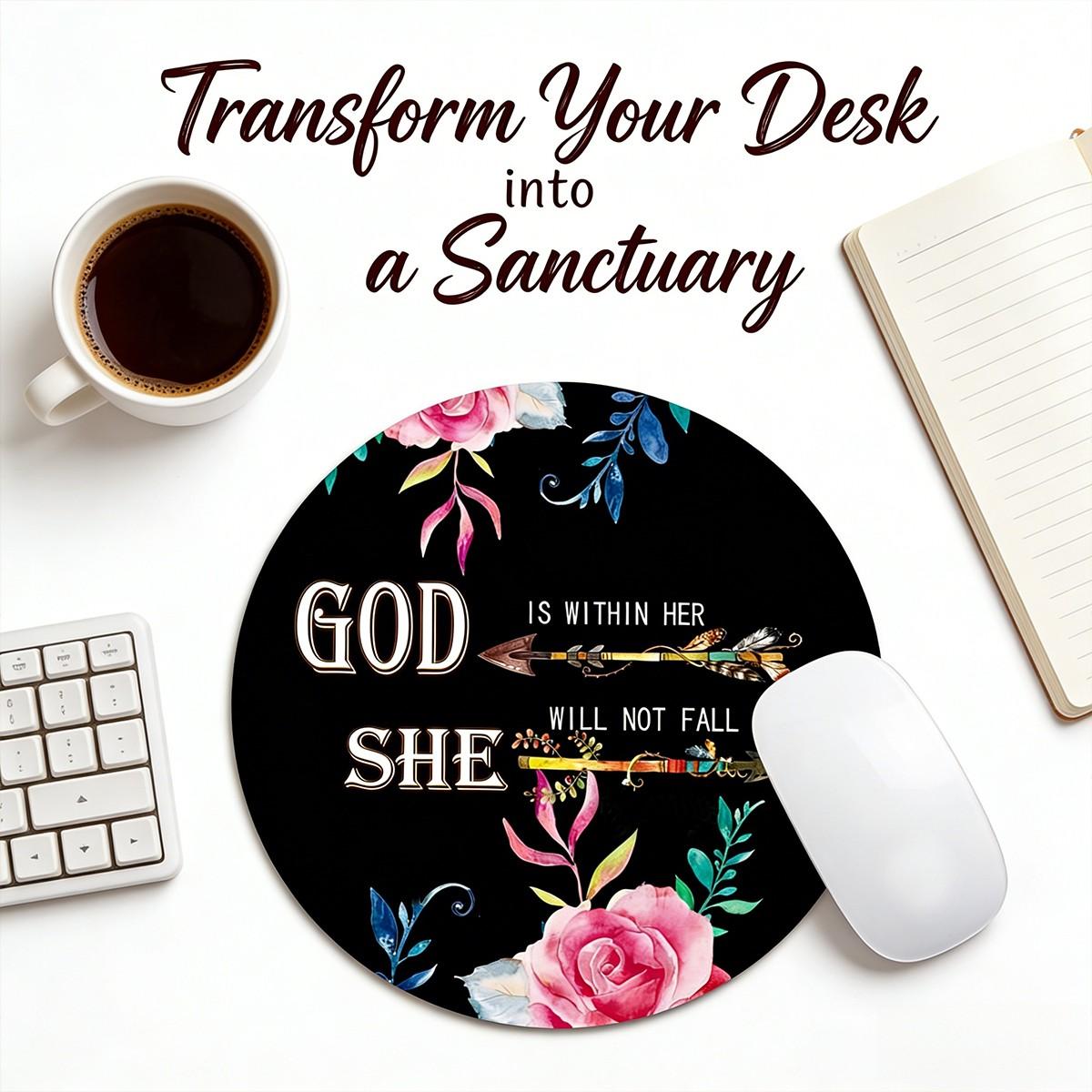 Fashion Arrow Round Mouse Pad, Anti-Slip Rubber Base, Small Desktop Mat for PC, Laptop, Office, Gaming, Gift for Girls and Women, 7.87 Inches