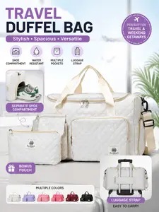 The Sports Fitness Bag Can Be Carried on One Shoulder, Slung Across The Body, Or As A Short-handled Set with Large Capacity, Suitable for Women, Workout Sport Bags, Outdoor Fitness Bag, Carry-on Bag, Travel Gym Bag, Includes A Small Bag