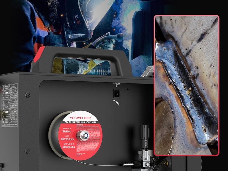 YESWELDER ER308L Stainless Steel Solid MIG Welding Wire | 2LB Spool .030"/.035" Diameter Solid Core Gas MIG Wire