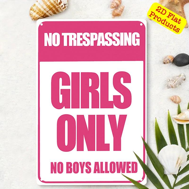 Girls' Exclusive Vintage Aluminum Art, Fun Warning Sign, Aluminum Decorative Poster, 8x12 Inches 2D Flat Aluminum Poster