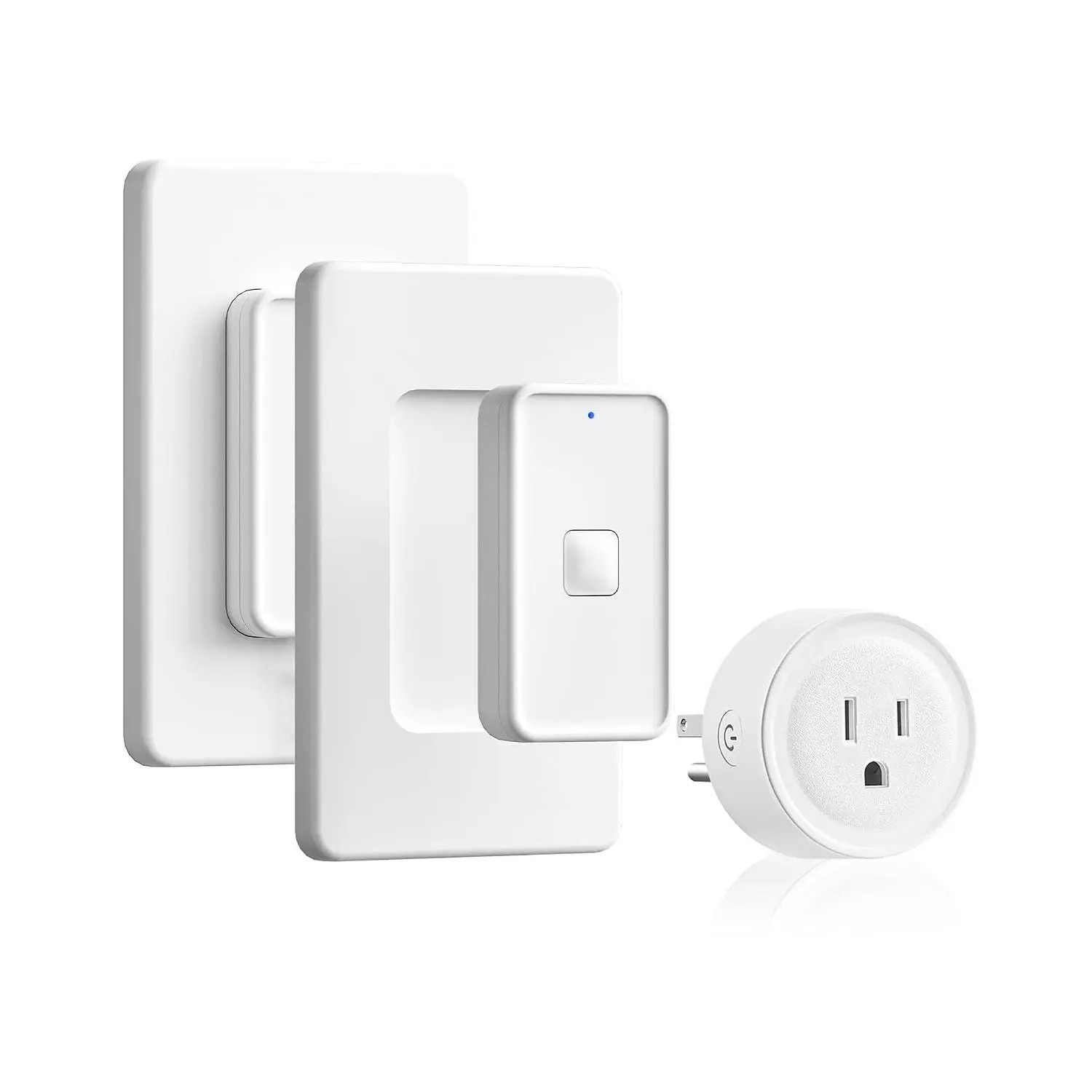 Remote Control Outlet  Wall ,   Off Remote  Outlet with  Base for Light, Lamp, 100ft RF Range, 10A/1250W, Two Switches for  0utlet W14RC2106