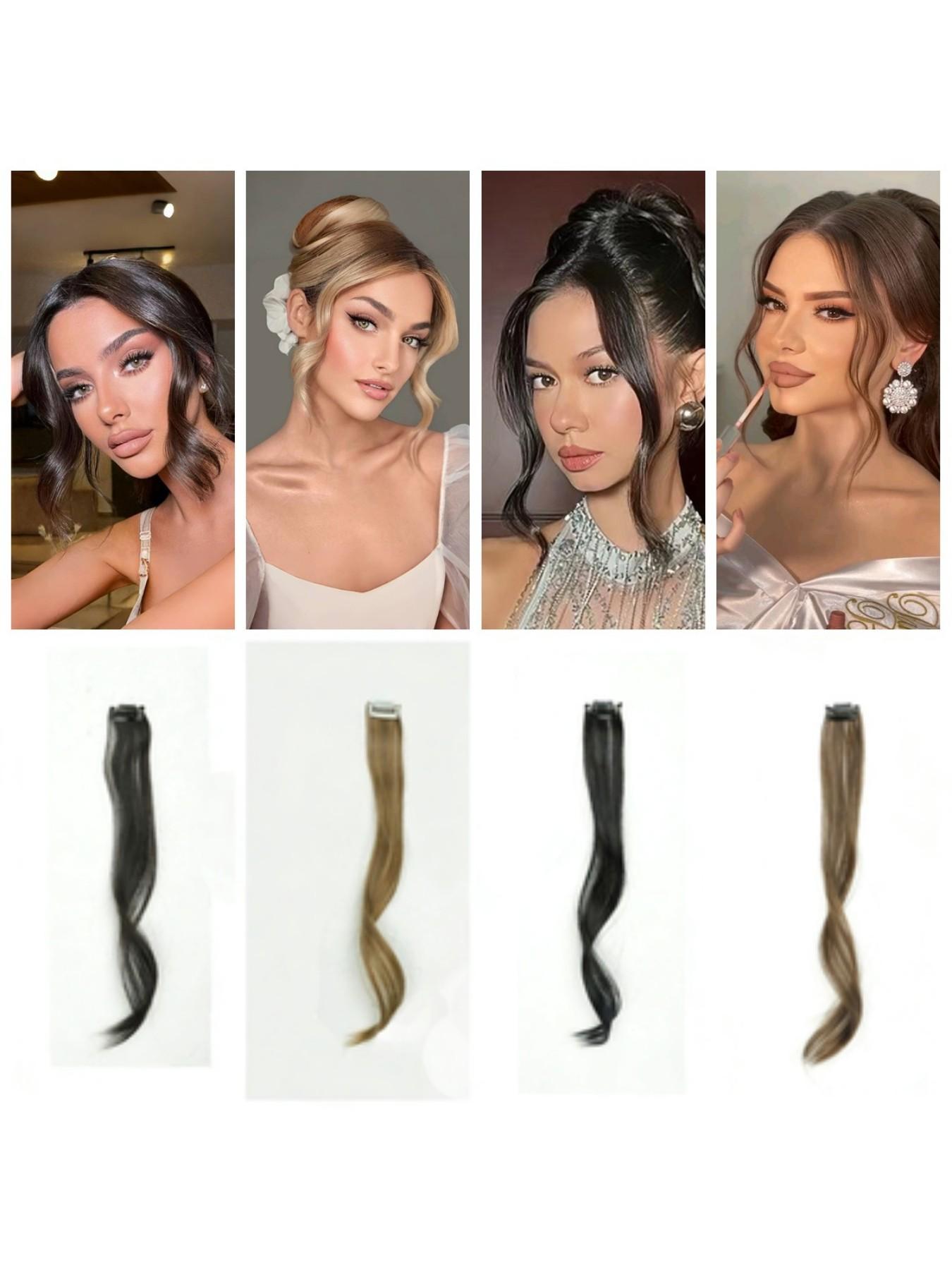 Dragon Whisker Bangs Synthetic Hair Clip, Slight Curl, Natural Face Shape, Suitable for Women, Daily Wear, Short Wigs, All Seasons